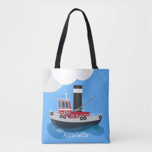 Tote Bag Illustration d'un bateau à chalutier mignon