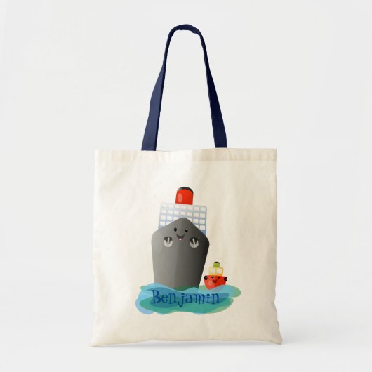 Tote Bag Illustration d'un bateau remorqueur de croisière m (Devant)
