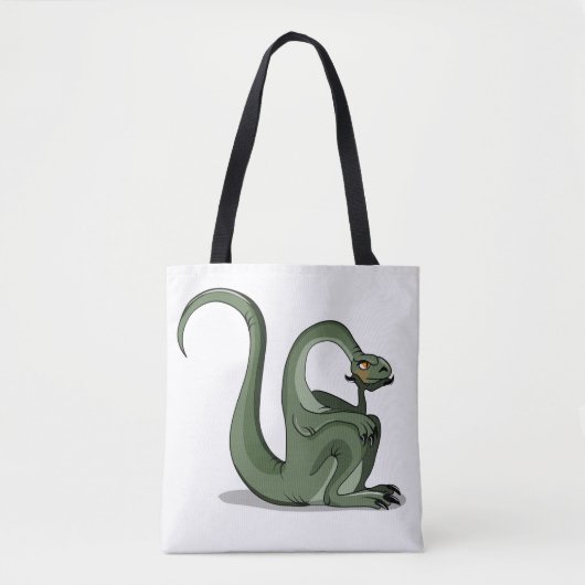 Tote Bag Illustration D'Un Brontosaurus Caricaturé Qui Pens (Devant)