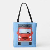 Tote Bag Illustration d'un camion kawaii rouge mou (Dos)