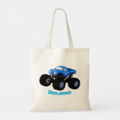 Tote Bag Illustration d'un camion monstre bleu mou (Dos)