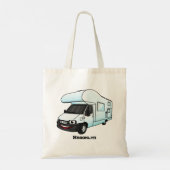 Tote Bag Illustration d'un campervan heureux (Dos)