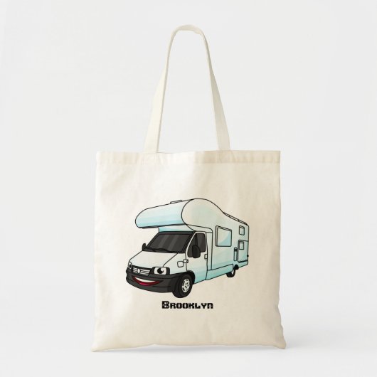 Tote Bag Illustration d'un campervan heureux (Devant)