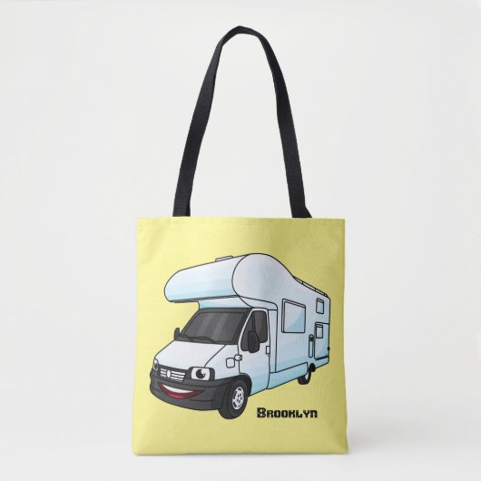 Tote Bag Illustration d'un campervan heureux (Devant)