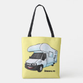 Tote Bag Illustration d'un campervan heureux (Dos)