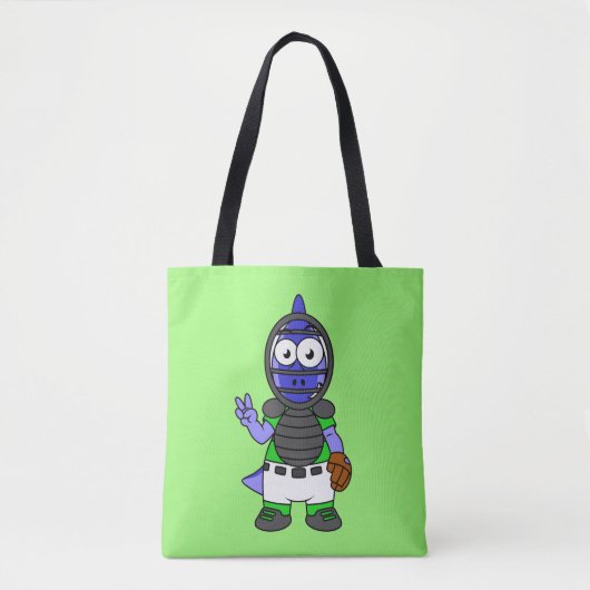 Tote Bag Illustration D'Un Capteur De Baseball Parasaurolop (Devant)