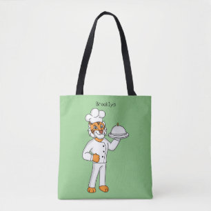 Tote Bag Illustration d'un chef tigre drôle et mignon