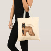 Tote Bag Illustration d'un chien hound afghan (Devant (produit))