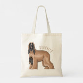 Tote Bag Illustration d'un chien hound afghan (Dos)