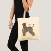Tote Bag Illustration d'un chien hound afghan (Devant (produit))
