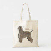 Tote Bag Illustration d'un chien hound afghan (Dos)
