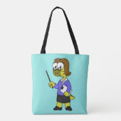 Tote Bag Illustration D'Un Enseignant Pachycéphalosaure. (Dos)