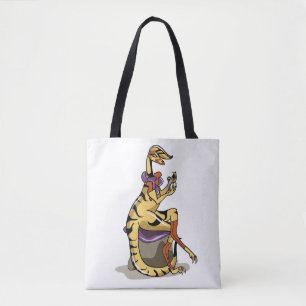 Tote Bag Illustration D'Un Iguanodon Qui Polit Ses Ongles.