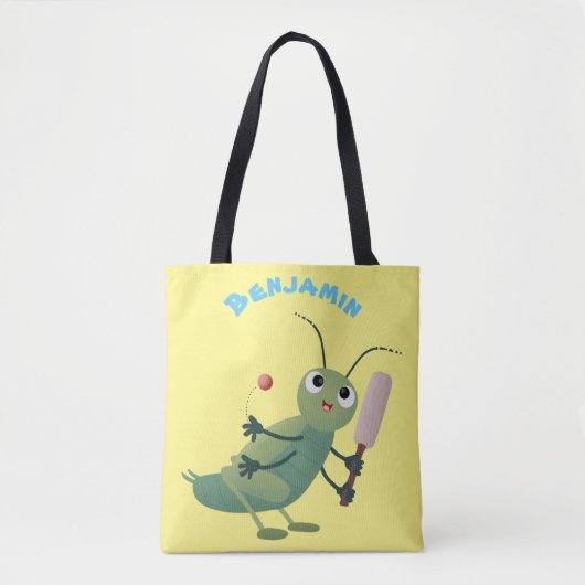 Tote Bag Illustration d'un insecte du cricket vert mou (Devant)