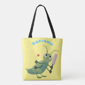 Tote Bag Illustration d'un insecte du cricket vert mou (Dos)