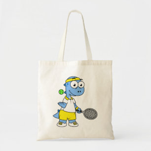 Tote Bag Illustration D'Un Joueur De Tennis Tyrannosaurus R