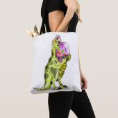 Tote Bag Illustration D'Un Lambéosaure Portant Un Oeuf. (De près)