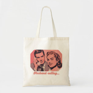 Tote Bag Illustration d'un mari appelant un vieux téléphone