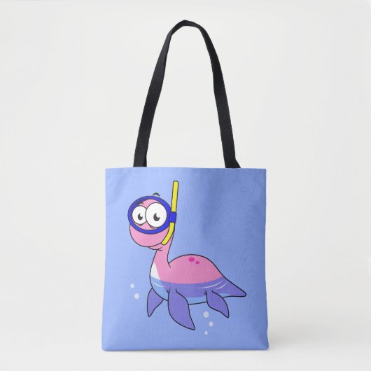 Tote Bag Illustration D'Un Monstre De Loch Ness De Snorkeli (Devant)