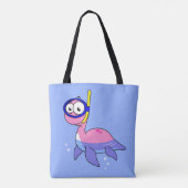 Tote Bag Illustration D'Un Monstre De Loch Ness De Snorkeli (Dos)