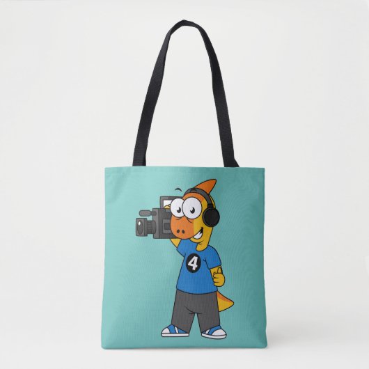 Tote Bag Illustration D'Un Opérateur De Caméra Parasaurolop (Devant)