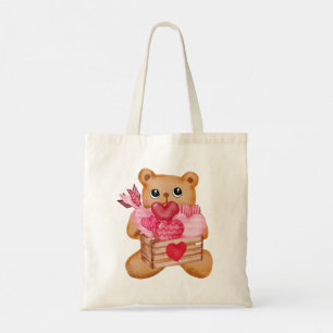 Tote Bag Illustration d'un ours mignon amoureux