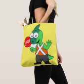 Tote Bag Illustration D'Un Parasaurolophus Traffic Enforcer (De près)