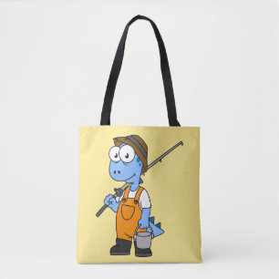 Tote Bag Illustration D'Un Pêcheur D'Allosaurus.