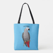 Tote Bag Illustration d'un perroquet gris en Afrique (Dos)