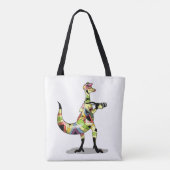 Tote Bag Illustration D'Un Photographe Iguanodon. (Dos)