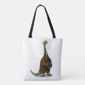 Tote Bag Illustration D'Un Plateosaure Habillé Comme Prêtre (Dos)