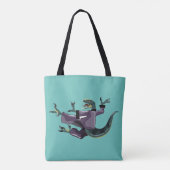 Tote Bag Illustration D'Un Rapteur Qui Fait Du Karaté. (Dos)