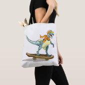 Tote Bag Illustration D'Un Raptor Skateboard. (De près)