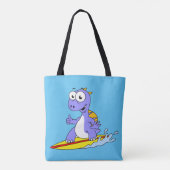 Tote Bag Illustration D'Un Spinosaure De Surf. (Dos)