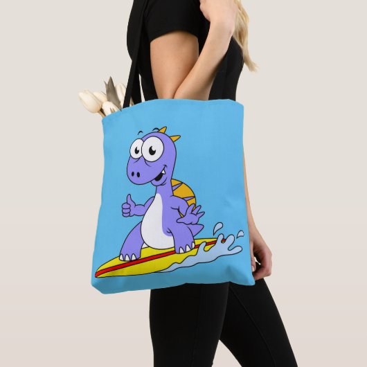 Tote Bag Illustration D'Un Spinosaure De Surf. (De près)