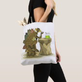 Tote Bag Illustration D'Un Stegosaurus Qui Boit Une Boisson (De près)