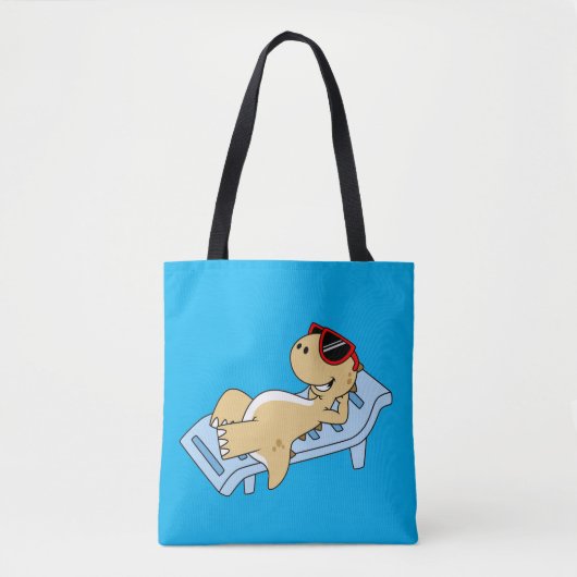 Tote Bag Illustration D'Un Tyrannosaurus Rex Bain De Soleil (Devant)