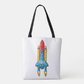 Tote Bag Illustration d'un vaisseau de fusées (Dos)