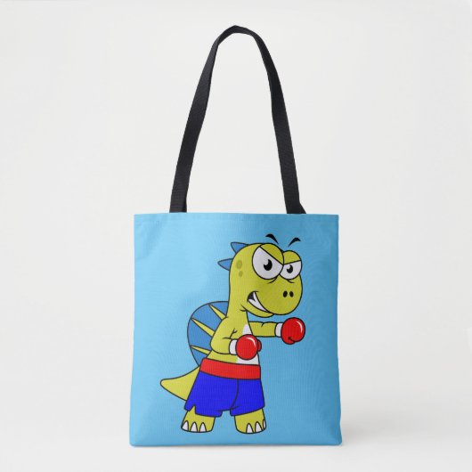 Tote Bag Illustration D'Une Boxe De Spinosaurus. (Devant)