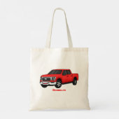 Tote Bag Illustration d'une camionnette rouge mou (Dos)