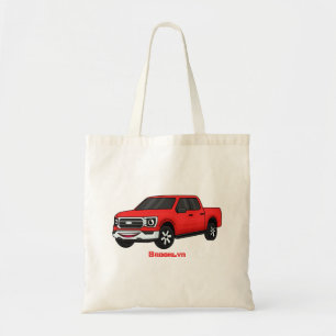 Tote Bag Illustration d'une camionnette rouge mou