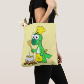 Tote Bag Illustration D'Une Cuisine De Parasaurolophus Dino (De près)