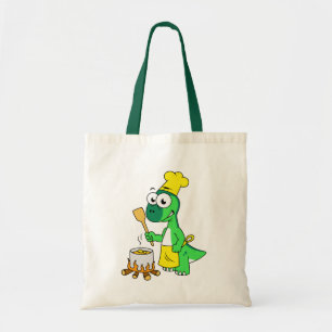 Tote Bag Illustration D'Une Cuisine De Parasaurolophus Dino