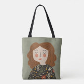Tote Bag Illustration d'une fillette de fleurs (Dos)