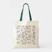 Tote Bag Illustration d'une ligne de fillette (Dos)
