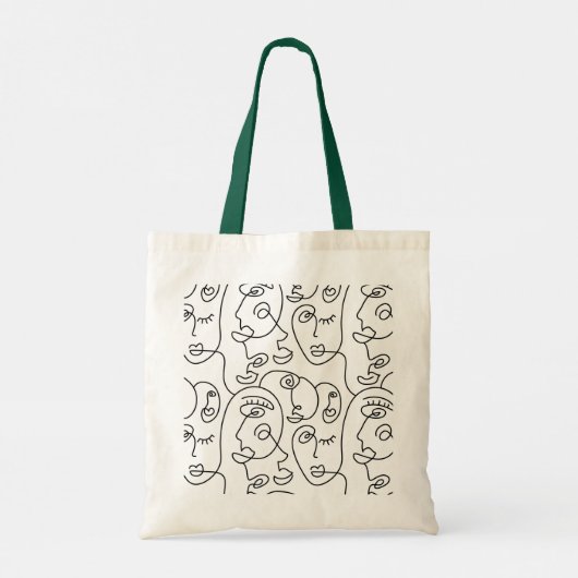 Tote Bag Illustration d'une ligne de fillette (Dos)