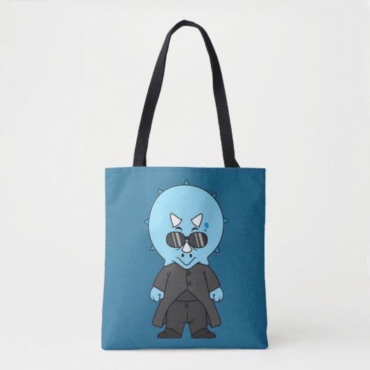 Tote Bag Illustration D'Une Matrice Tricératops. (Devant)