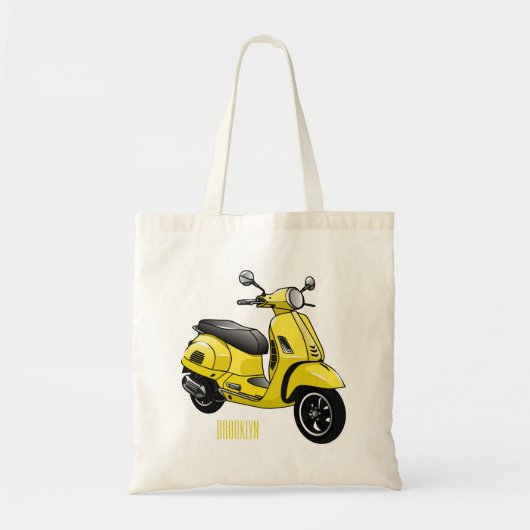 Tote Bag Illustration d'une moto cyclable (Devant)