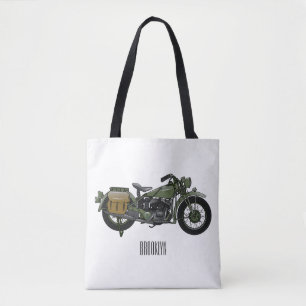 Tote Bag Illustration d'une moto de croiseur militaire
