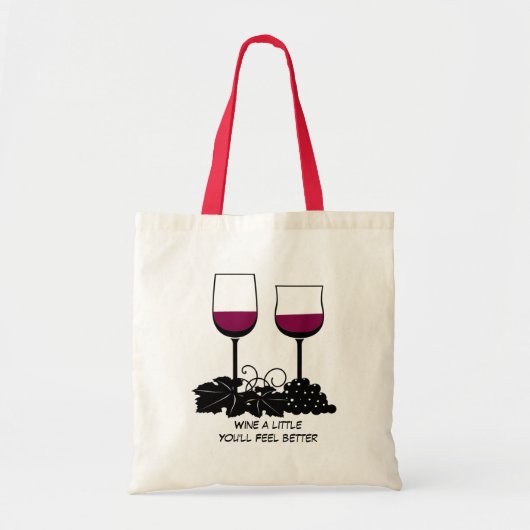 Tote Bag Illustration en verre de vin (Devant)